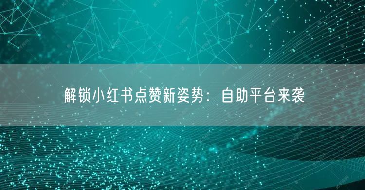 “解锁小红书点赞新姿势：自助平台来袭
