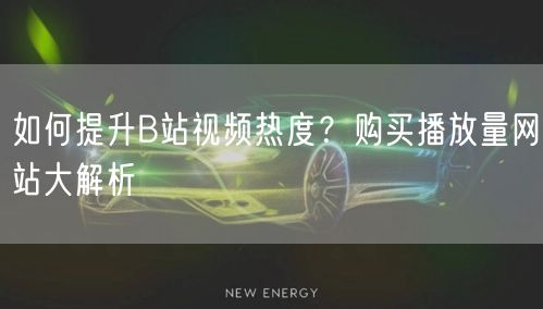 “如何提升B站视频热度？购买播放量网站大解