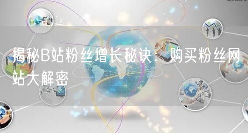 “揭秘B站粉丝增长秘诀：购买粉丝网站大解密