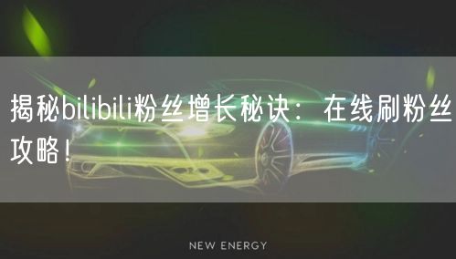 “揭秘bilibili粉丝增长秘诀:在线刷