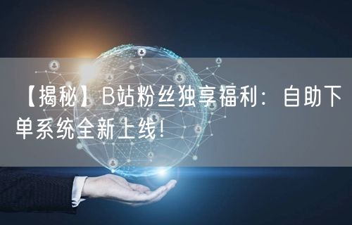 “【揭秘】B站粉丝独享福利：自助下单系统全