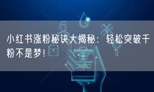 “小红书涨粉秘诀大揭秘：轻松突破千粉不是梦