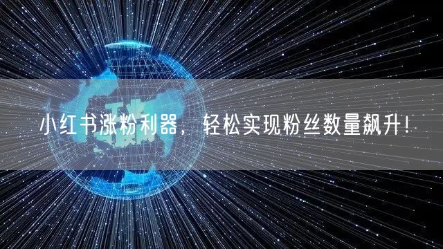 “小红书涨粉利器，轻松实现粉丝数量飙升！