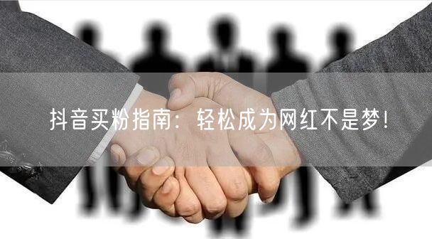“抖音买粉指南：轻松成为网红不是梦！
