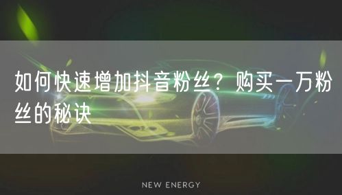 “如何快速增加抖音粉丝？购买一万粉丝的秘诀