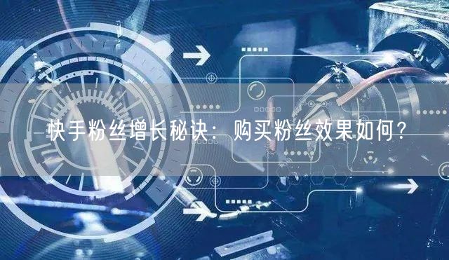 “快手粉丝增长秘诀：购买粉丝效果如何？