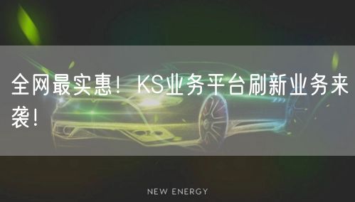 “全网最实惠！KS业务平台刷新业务来袭！