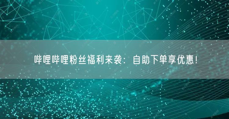 哔哩哔哩粉丝福利来袭:自助下单享优惠!