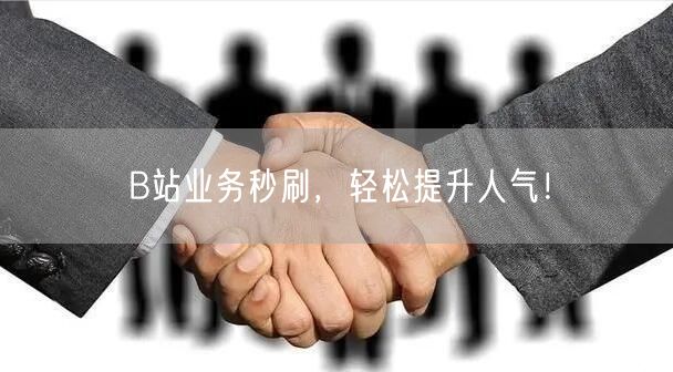 B站业务秒刷,轻松提升人气!