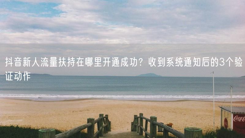 抖音新人流量扶持在哪里开通成功？收到系统通知后的3个验证动作